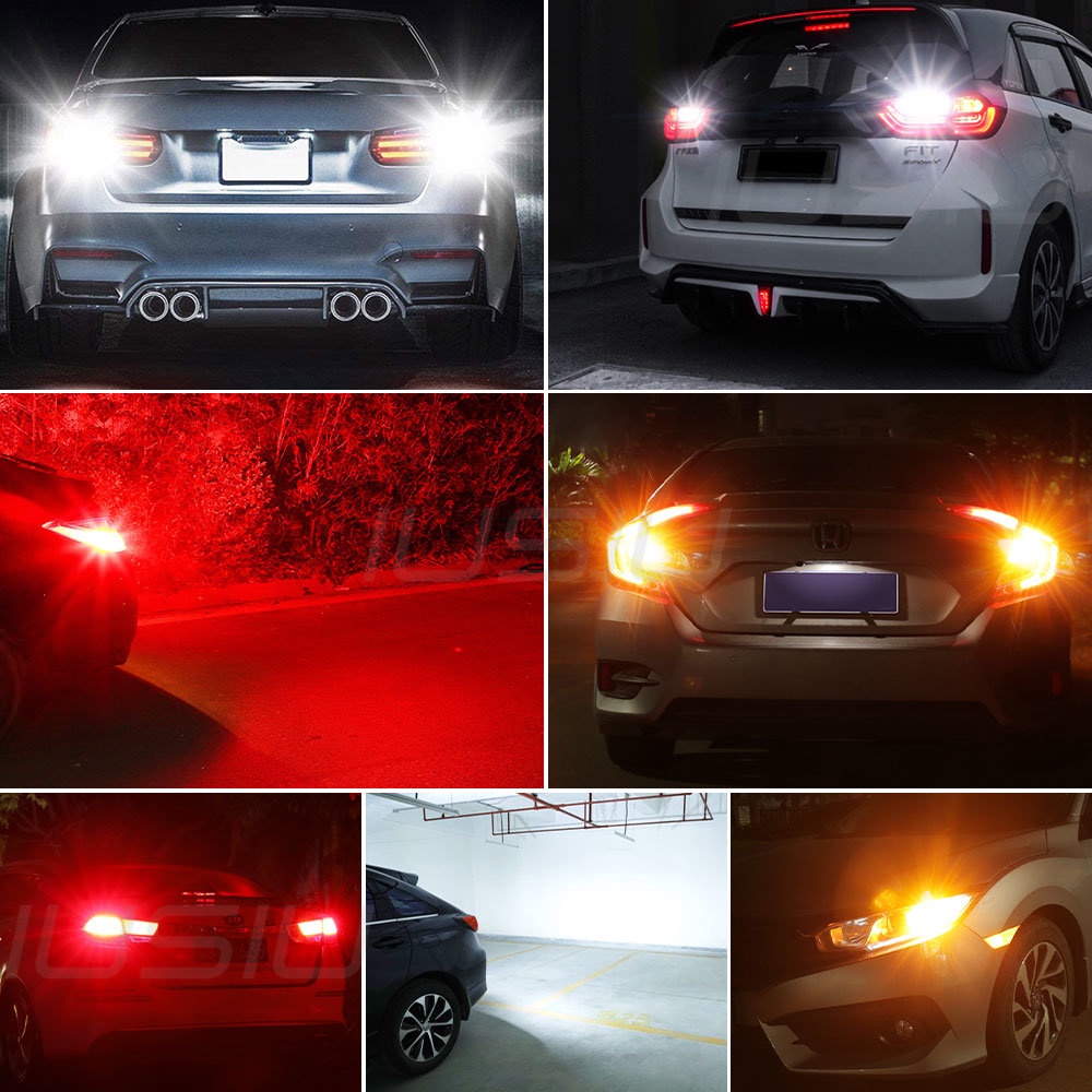 Iusiu 2PCS 1156 1157 ไฟเบรค LED BA15S BAU15S BAY15D ย้อนกลับ T5 T10 T20 LED 7443 7440 P21W PY21W W21W W5W W3W P2W P21W 12V DRL - รูปที่ 3