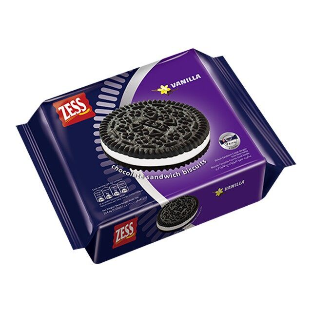 แซนวิชบิสกิตสอดไส้วานิลลา Zess Vanilla Chocolate Sandwich Biscuits 9 x 29.4g
