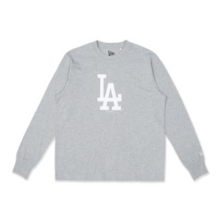 NEW ERA เสื้อรุ่น MLB ESSENTIAL LOS ANGELES DODGERS HEATHER GRAY LONG SLEEVES T-SHIRT