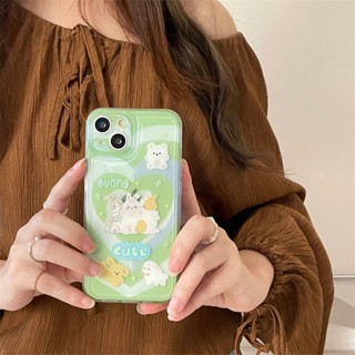 เคสโทรศัพท์มือถือ ลายกระต่ายน่ารัก ไล่โทนสี สําหรับ iPhone14 13promax Apple 12 11