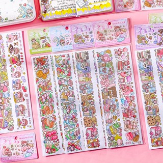 Peach 1Pcs Cute Cartoon Girl Food Sticker tape Journal Scrapbook Decor Sticker