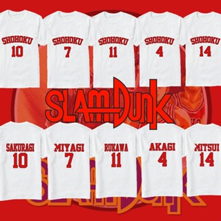[034] Slam Dunk Shohoku Jersey Front Design Anime/Manga White T-Shirt Free Size Oversize Unisex_09