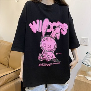 Cute Anime Female T-shirt Print Bear Funny Oversized T Shirt Women Clothes Short Sleeve_07