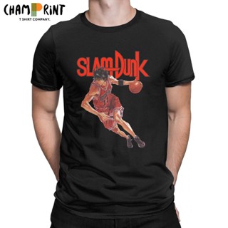 เสื้อยืดคอกลม แขนสั้น ผ้าฝ้าย 100% พิมพ์ลายการ์ตูน Slam Dunk ตลก สไตล์ญี่ปุ่น พลัสไซซ์ สําหรับผู้ชาย