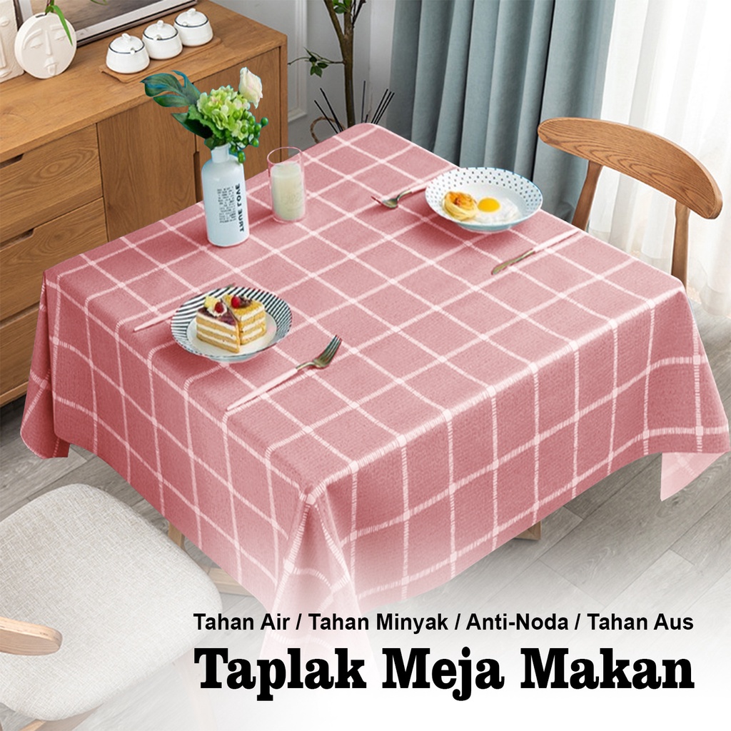ผ้าปูโต๊ะ ขนาด 152x152 ซม. / ผ้าปูโต๊ะลายตาราง / ผ้าปูโต๊ะรับประทานอาหาร PEVA / ผ้าปูโต๊ะกันน้ํากันน