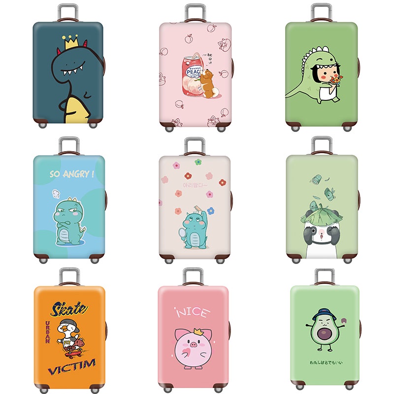 【ฟรีของขวัญ】20/24/26/28 นิ้วผ้าคลุมกระเป๋าเดินทางผ้ายืดลาย