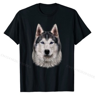 Cotton T-Shirt Siberian Husky Dog Face, Company Street Top s Mens T Shirt Street_04