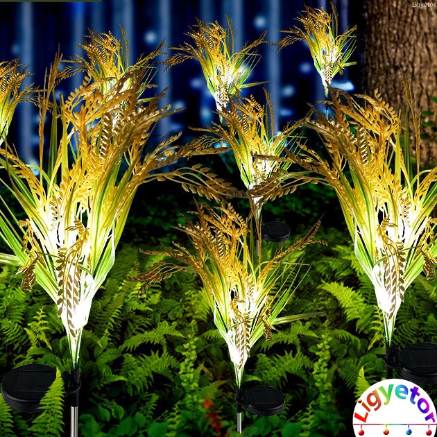 Led พลังงานแสงอาทิตย ์ กันน ้ ําข ้ าวสาลีหูแสงจําลองฟางลานกลางแจ ้ งสวนสนามหญ ้ าชั ้ นปลั ๊ กกภูมิทัศน ์