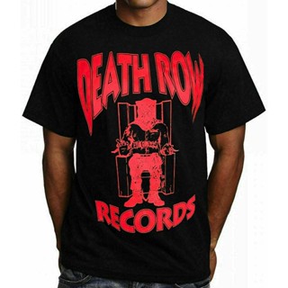 T-Shirtเสื้อยืด พิมพ์ลาย Death Row Records American Record สีดํา S-5XL