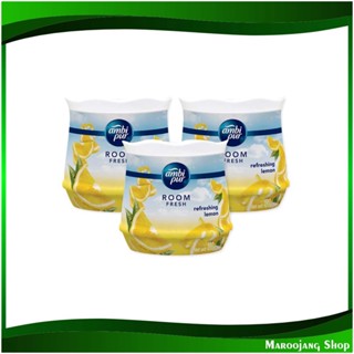 เจลปรับอากาศ กลิ่นรีเฟรชชิ่ง เลมอน Air Freshener Gel Refreshing Lemon Scent 180 กรัม (แพ็ค3ชิ้น) แอมบิเพอร์ Ambi Pur เจล
