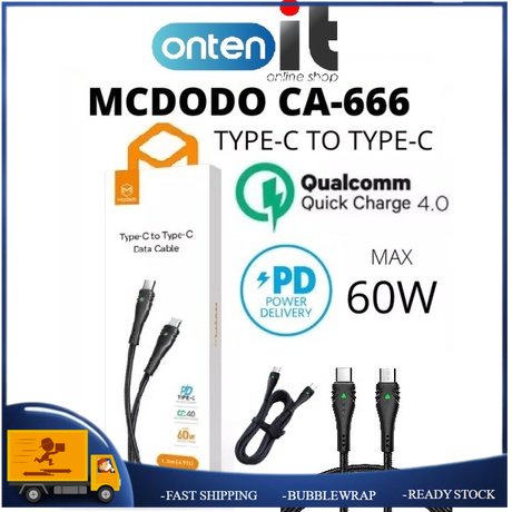 Mcdodo Manta Series 3A PD Type-C to Type-C Data Cable 1.5M CA-666