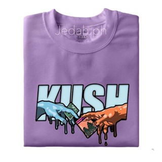 Pop KUSH เสื้อยืดแขนสั้น พิมพ์ลาย สไตล์มินิมอล สําหรับผู้ชาย