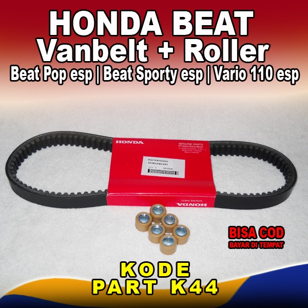 VANBELT + ROLLER Beat Esp / Bet POP / Vario 110 eSP (23100-K44-V01 + 2212A-K44-V00)