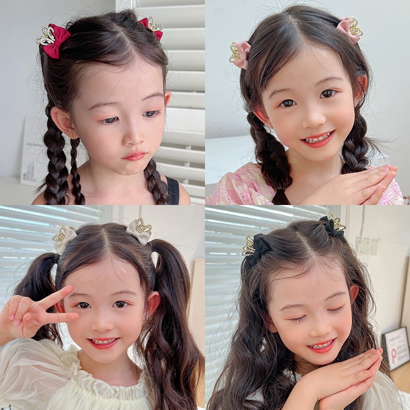 2 ชิ้น / เซต น่ารัก เจ้าหญิงน้อย สามมิติ หูกระต่าย โบว์ กิ๊บติดผม มงกุฎเด็ก หมวกกันน็อก แฟชั่น เด็กผู้หญิง เครื่องประดับผม