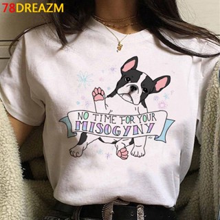 French Bulldog Bull Terrier tshirt summer top women ulzzang 2022 streetwear tumblr print t shirt harajuku kawaii_04