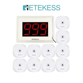 Retekess T114 ปุ่มรับส่งสัญญาณ และรับสัญญาณ ไร้สาย 15 ระดับ และปุ่มโทร 3 ปุ่ม สําหรับร้านอาหาร บาร์ และโฮสต์ 1 และโทร TD017 10 ชิ้น