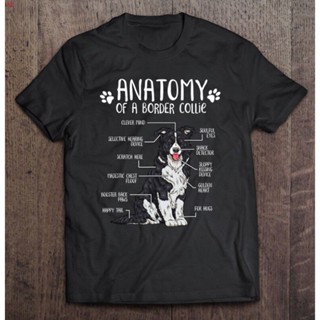 ❤♦Funny Anatomy T Shirt Border Collie Dog Lover Harajuku Alternative Clothing Men 100% cotton_04