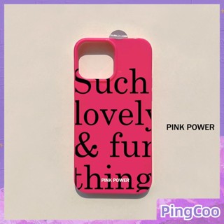 PingCoo - Candy Case For iPhone 14 13 12 11 Plus Pro Max XR TPU Soft Glossy Pink Case Creative Text Camera Protection Shockproof Back Cover