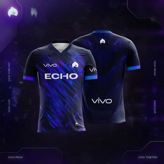 เสื้อยืดลําลอง แขนสั้น คอกลม พิมพ์ลาย OFFICIAL ECHO JERSEY VIVO 3D สีดํา ระบายอากาศ ไซซ์ XS-3XL 2023