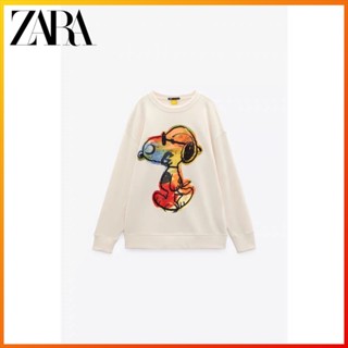 ZARA เสื้อกันหนาว ปักลายการ์ตูน Snoopy แฟชั่นฤดูใบไม้ร่วง สําหรับผู้หญิง 5644466 712