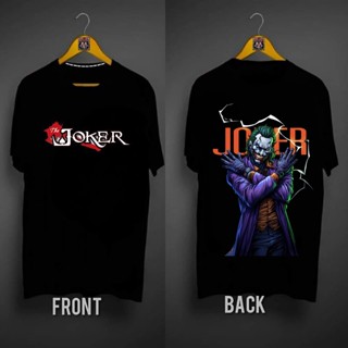 เสื้อยืดสีขาว - JOKER วินเทจที่กําหนดเองสตรีทแวร์เสื้อยืดสําหรับพิมพ์งบด้านบน