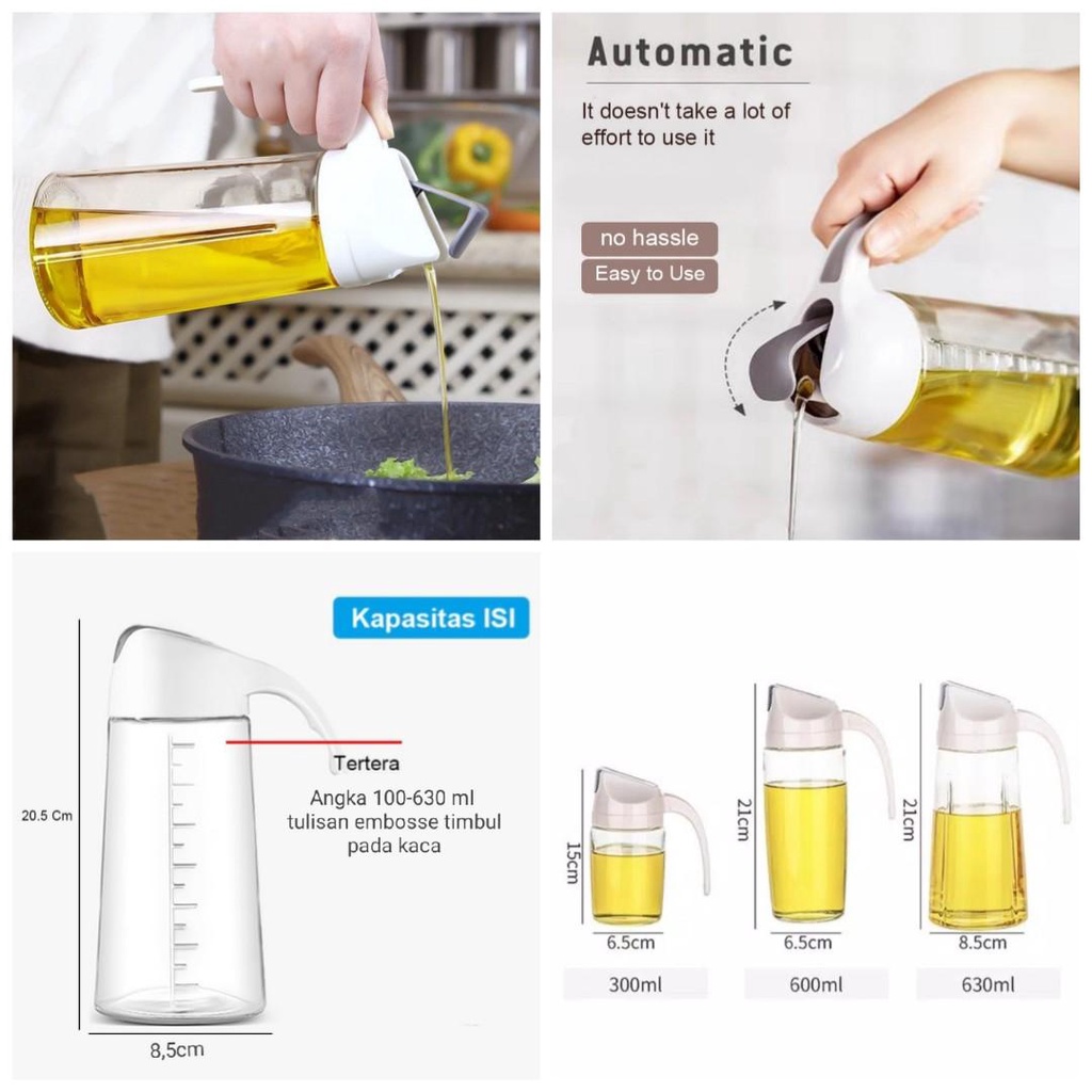 AM 630ML ขวดน้ํามันแก้ว / 630ML SPILL-PROOF น้ํามันกรอง / ขวดน้ํามันแก้วในครัว / หม้อน้ํามัน 630ML /