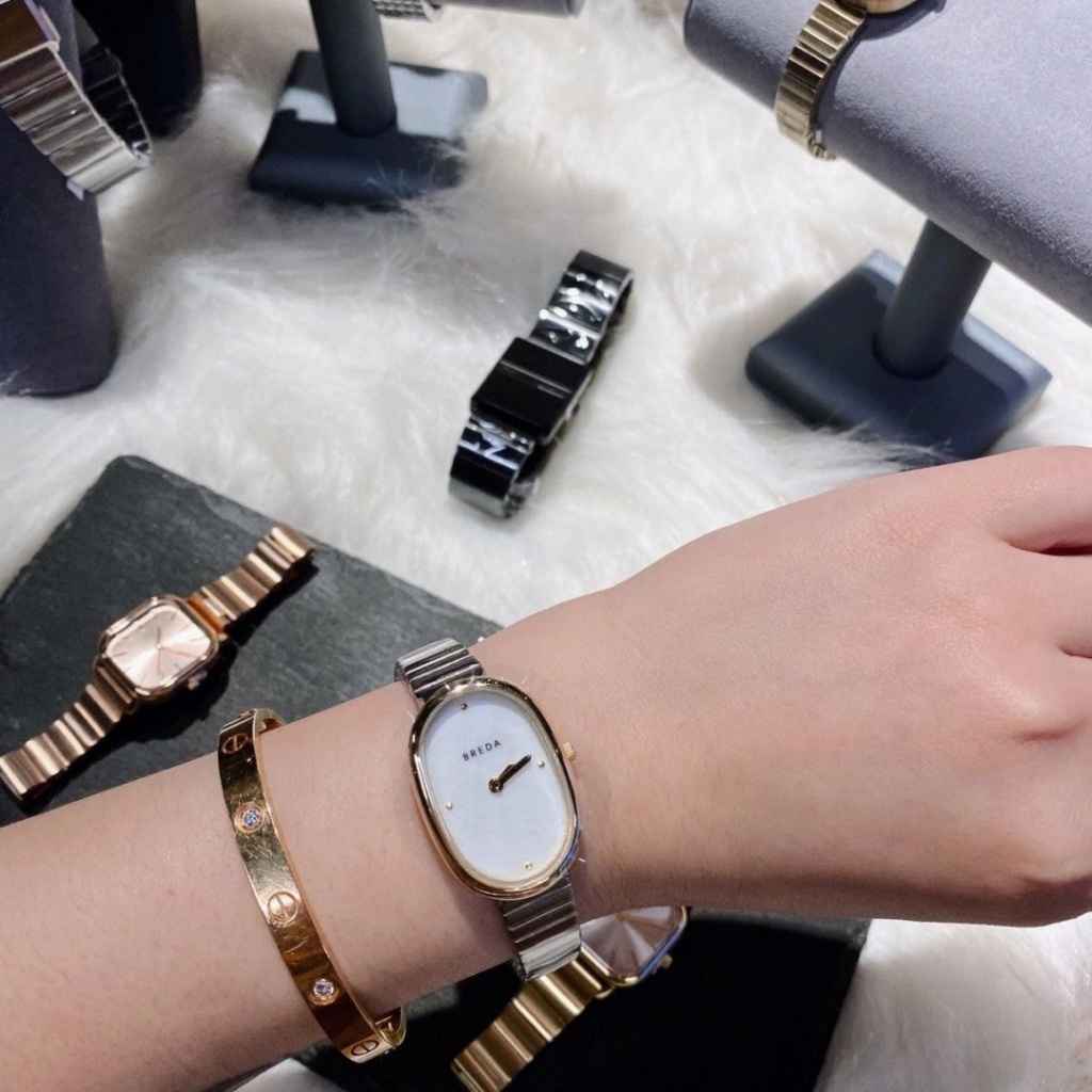 (($Most Popular $)  Breda  นาฬิกาข้อมือ สายเข็มขัดเหล็ก กันน้ํา หรูหรา ระดับไฮเอนด์ เข้ากับทุกการแต่