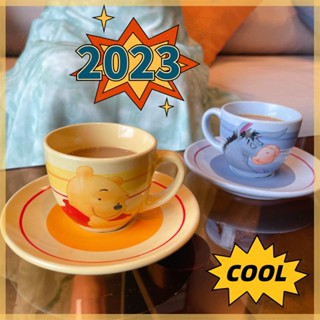 Graby2023 แก้วกาแฟเซรามิค ลายการ์ตูนหมีพูห์น่ารัก ของใช้ในครัวเรือน [สุดคุ้ม CP]