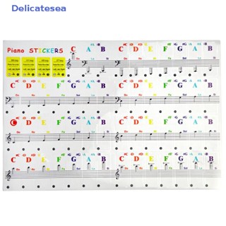 [Delicatesea] สติกเกอร์เปียโน สีโปร่งใส หลากสี สําหรับเด็ก