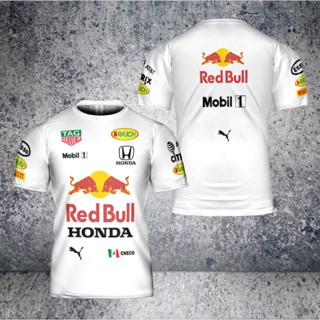 เสื้อยืด พิมพ์ลาย Redbull Honda Mobil F1 3D แฟชั่น สําหรับผู้ชาย ไซซ์ S-5XL