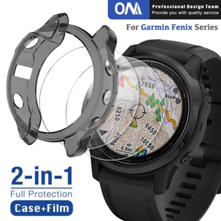 Garmin Fenix 7X เคสสายนาฬิกาข้อมือ กรอบหน้าจอ PMMA ฟิล์มกันรอย สําหรับ Garmin Fenix 7 เคสซิลิโคน และกระจกนิรภัย