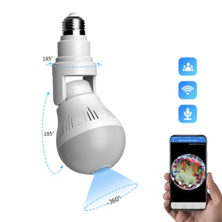 กล้องพาโนรามา 5MP Wifi E27 หลอดไฟ 360 องศา มองเห็นกลางคืน กล้องรักษาความปลอดภัยในบ้าน