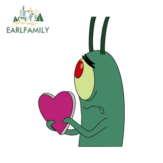 Earlfamily สติกเกอร์กันน้ํา ลาย Spongebob Peek 13 ซม. x 8.6 ซม. สําหรับติดตกแต่งรถยนต์ รถจักรยานยนต์