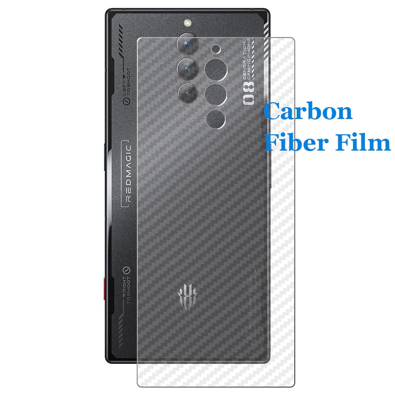 สําหรับ ZTE nubia Red Magic 11 10 9 9s 8 8s 7 7s 6 6s 6R 5G 5s 3 3s Pro Plus 3D คาร์บอนไฟเบอร์โปร่งใสด้านหลังฟิล์ม Stiker ป้องกันหน้าจอ (ไม่ใช่กระจก)
