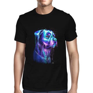 Rottweiler Abstract Dog Painted Wholesale 100% Cotton Mens T-shirt_04