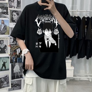 เสื้อยืด พิมพ์ลายกราฟิกการ์ตูนอนิเมะ Makima สไตล์ญี่ปุ่น ฮาราจูกุ สําหรับผู้ชาย และผู้หญิง