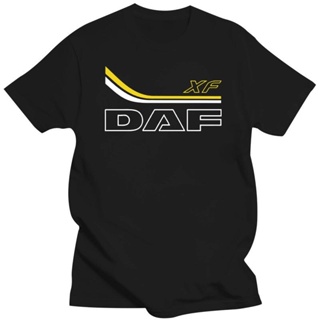 เสื้อยืด ผ้าฝ้าย พิมพ์ลาย DAF สีดํา สําหรับผู้ชาย