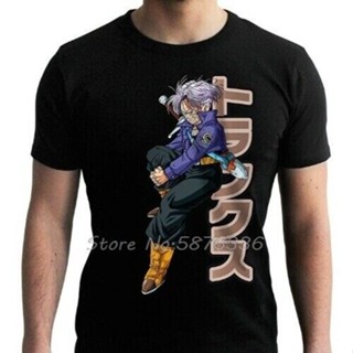 oversize T-shirt เสื้อยืด ผ้าฝ้าย พิมพ์ลายอนิเมะ Trunks Black Man สไตล์ฮาราจูกุ สตรีท สําหรับผู้ชาย S-5XL