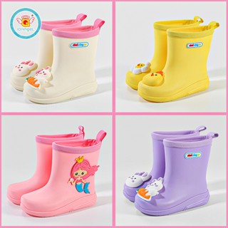 IQ Angel รองเท้ากันฝนเด็ก เด็กผู้หญิง รองเท้ากันฝน สไตล์หวานๆ ออกแบบการ์ตูนน่ารักสามมิติ รองเท้าบูทกันฝนกันน้ำกันลื่นรองเท้ากันฝนที่ทนต่อการสึกหรอกลางแจ้ง เหมาะสำหรับเด็กชายและเด็กหญิง