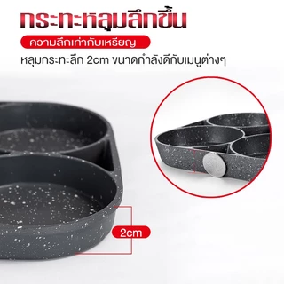 กระทะทอดไข่4หลุม Omelet PAN ใช้ทอดไข่ดาว ทอดแฮม ทำอาหารไม่ติด เคลือบสาร Non-Stick สามารถใช้กับเตาแม่เหล็กไฟฟ้า