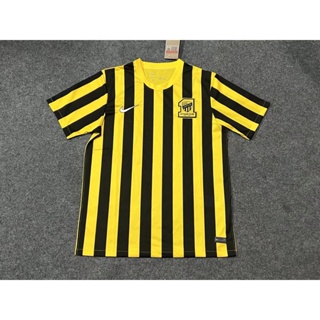 เสื้อกีฬาแขนสั้น ลายทีมฟุตบอล Ittihad Jersey Jeddah United สีเหลือง คุณภาพสูง เหมาะกับใส่กลางแจ้ง สําหรับผู้ชาย 2023