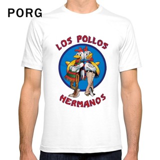 LOS POLLOS Hermanos T Shirt Chicken Brothers Printe White t shirt_02