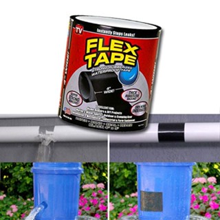 Flex Tape เทปกาวอเนกประสงค์ ปิดรอยรั่ว เทปกาวมหัศจรรย์ เทปกาวกันน้ำ แรงยึดสูง หน้ากว้าง 4นิ้ว (สีดำ)