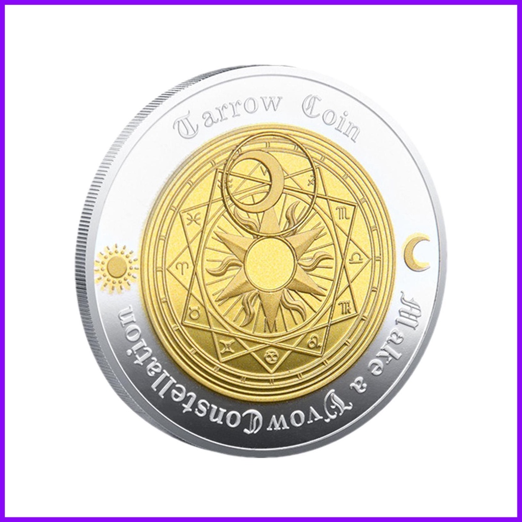 เหรียญกษาปณ์ที่ระลึก รูปไพ่ทาโรต์ ดวงอาทิตย์ ดวงจันทร์ สําหรับผู้ชาย