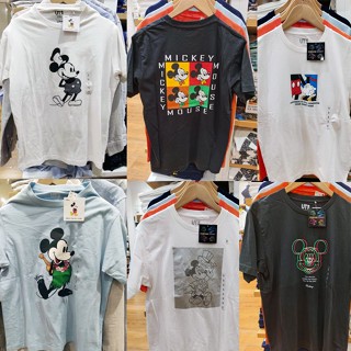 Uniqlo เสื้อยืดแขนสั้น พิมพ์ลายมิกกี้เมาส์ สีน้ําเงินS-5XL