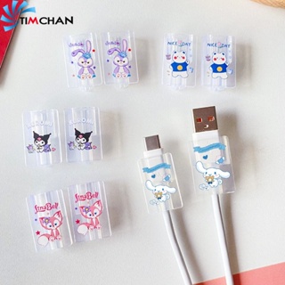 เคสป้องกันสายเคเบิล USB แบบใส ลายการ์ตูน แบบนิ่ม สําหรับ iPhone