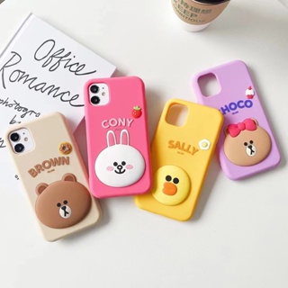 เคสโทรศัพท์มือถือ ซิลิโคนนิ่ม ลาย Line Friends Bear BROWN CONY SALLY 3D สําหรับ iPhone 14 Pro Max Plus 13 Pro Max 12 Pro Max 12 Pro 11 Pro Max 11