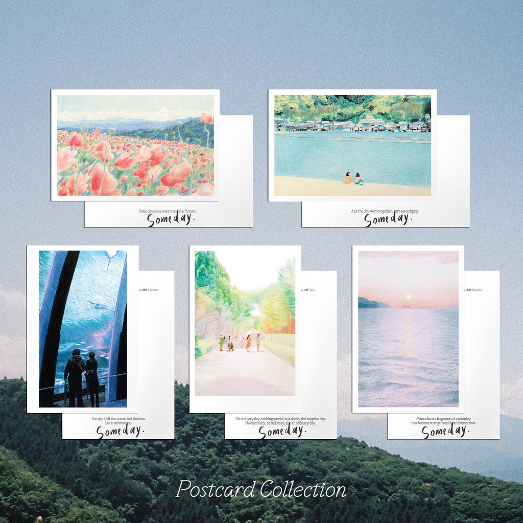 Again, Someday. Postcard โปสการ์ดภาพวาดสีไม้ days of light