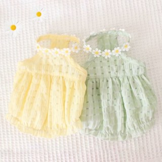 เสื้อผ้าสัตว์เลี้ยงเกาหลีใต้ Ins Summer Fresh Pet Skirt Cat Teddy Bear Dog Thin Breathable Spring Fresh Skirt