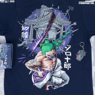 【Hot sale】♨▩Roronoa Zoro Seppuku Cyberpunk Version Zorojuro Anime One Piece Clowor T-Shirt_12